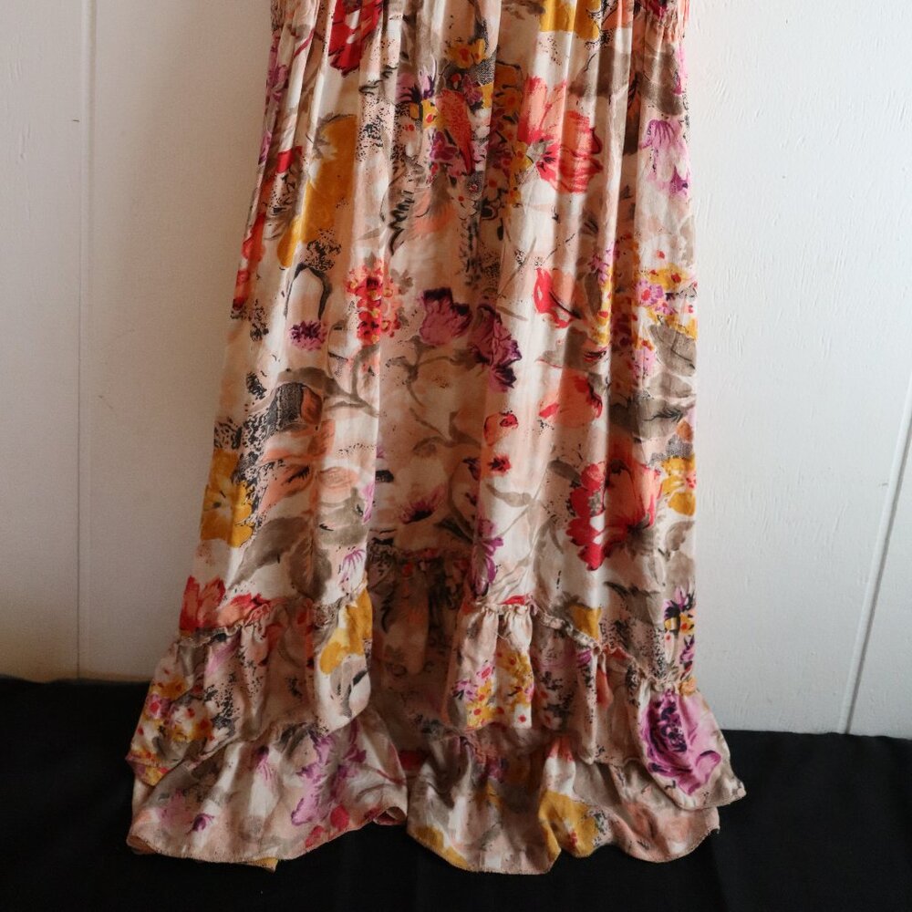 Overdrive Floral Shirred Sundress High Low Erthereal Boho Cottagecore Small - Picture 7 of 7